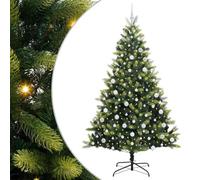 vidaXL Albero di Natale Artificiale Pieghevole con 300 LED 210 cm, Albero di Natale moderno a LED per il soggiorno, decorazioni festive, alberi artificiali per l'inverno