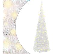 vidaXL Albero di Natale Artificiale Pop-up con 150 LED Bianco 180 cm, Albero di Natale Pop-up, Albero Natalizio con Luce LED, Albero di Natale