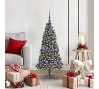 vidaXL Albero di Natale artificiale pre-illuminato con set di palle