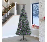 vidaXL Albero di Natale artificiale pre-illuminato con set di palline