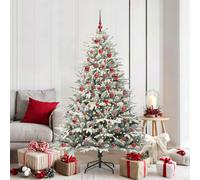 vidaXL Albero di Natale Artificiale Pre-illuminato con Set di Palline