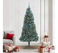 vidaXL Albero di Natale artificiale pre-illuminato con set di palline