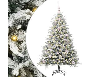 vidaXL Albero di Natale Artificiale Pre-illuminato con Set di Palline