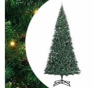 vidaXL Albero di Natale Artificiale Pre-Illuminato con Set di Palline, Decorazioni Natalizie Moderne, Albero Illuminato, Artificiale, LED, Verde per Interni, Versatile per Ogni Ambiente