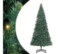 vidaXL Albero di Natale Artificiale Pre-Illuminato con Set di Palline, Decorazioni Natalizie Moderne, Albero Illuminato, Artificiale, LED, Verde per Interni, Versatile per Ogni Ambiente