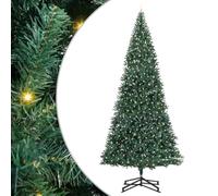 vidaXL Albero di Natale Artificiale Pre-Illuminato con Set di Palline, Decorazioni Natalizie Moderne, Albero Illuminato, Artificiale, LED, Verde per Interni, Versatile per Ogni Ambiente