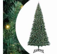 vidaXL Albero di Natale Artificiale Pre-Illuminato con Set di Palline, Decorazioni Natalizie Moderne, Albero Illuminato, Artificiale, LED, Verde per Interni, Versatile per Ogni Ambiente