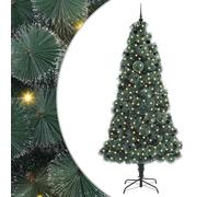 vidaXL Albero di Natale Artificiale Pre-illuminato con Set di Palline, Soggiorno, Albero Moderno a Forma Conica, Illuminazione Integrata, Decorazione Natalizia Interna, Decorazioni Festive