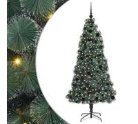 vidaXL Albero di Natale Artificiale Pre-illuminato con Set di Palline, Soggiorno, Albero Moderno a Forma Conica, Illuminazione Integrata, Decorazione Natalizia Interna, Decorazioni Festive
