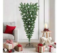 vidaXL Albero di Natale artificiale pre-illuminato rovesciato con set di palline