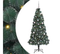 vidaXL Albero di Natale artificiale pre-lit con set di palline Verde