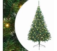 vidaXL Albero di Natale Artificiale preilluminato 240cm con luci LED Verdi. È Decorato in PVC ed è Perfetto per Le Feste. Ha Un Robusto Supporto in Metallo e può Essere Usato Sia Dentro Che Fuori