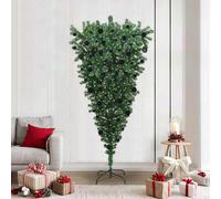 vidaXL Albero di Natale Artificiale preilluminato Capovolto con Set di Palline, Salotto, luci Decorative Moderne ad Albero, capovolte, Natale Pre-Illuminato, Decorazioni uniche per Le Feste