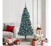 vidaXL Albero di Natale artificiale preilluminato con set di palle PET