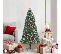 vidaXL Albero di Natale artificiale preilluminato con set di palline