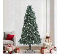 vidaXL Albero di Natale artificiale preilluminato con set di palline