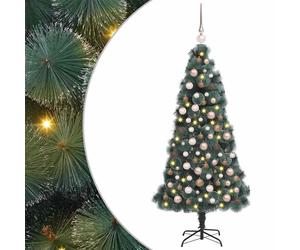 vidaXL Albero di Natale artificiale preilluminato con set di palline