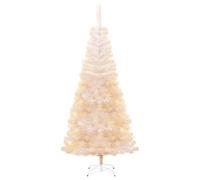vidaXL Albero di Natale Artificiale Punte Iridescenti Bianco 180cm PVC