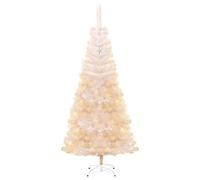 vidaXL Albero di Natale Artificiale Punte Iridescenti Bianco 240cm PVC