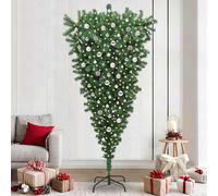 vidaXL Albero di Natale artificiale rovesciato pre-illuminato con set di palline