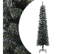 vidaXL Albero di Natale Artificiale Sottile con Base Verde 210 cm PVC
