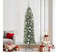 vidaXL Albero di Natale Artificiale Sottile Verde 210 cm