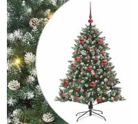 vidaXL Albero di Natale artificiale Verde 105 x 105 x 150 cm, Alberi di Natale Artificiali, A forma di cono, Decorazioni moderne per le festività, Albero con luci LED, Set decorativi per uso interno