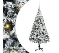 vidaXL Albero di Natale artificiale verde 120 cm PVC e acciaio e plastica, moderno albero di Natale a forma di cono decorativo, piccolo, LED, ecologico e durevole