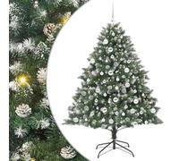 vidaXL Albero di Natale artificiale Verde 126 x 126 x 180 cm, Alberi di Natale Artificiali, A forma di cono, Decorazioni moderne per le festività, Albero con luci LED, Set decorativi per uso interno