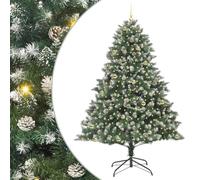 vidaXL Albero di Natale artificiale Verde 160 x 160 x 240 cm, Alberi di Natale Artificiali, A forma di cono, Decorazioni moderne per le festività, Albero con luci LED, Set decorativi per uso interno