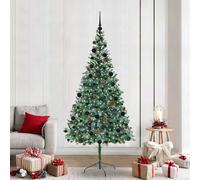 vidaXL Albero di Natale artificiale Verde 210 cm PVC e Acciaio
