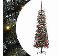 vidaXL Albero di Natale artificiale Verde 40.5 x 40.5 x 120 cm, Albero di Natale moderno a cono, decorazione per interni ed esterni, luci LED bianche calde