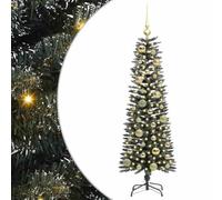 vidaXL Albero di Natale artificiale Verde 40.5 x 40.5 x 120 cm, Albero di Natale moderno a cono, decorazione per interni ed esterni, luci LED bianche calde