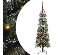 vidaXL Albero di Natale artificiale Verde 40.5 x 40.5 x 120 cm, Albero di Natale moderno a cono, decorazione per interni ed esterni, luci LED bianche calde