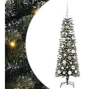 vidaXL Albero di Natale artificiale Verde 40.5 x 40.5 x 120 cm, Albero di Natale moderno a cono, decorazione per interni ed esterni, luci LED bianche calde