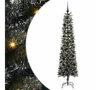 vidaXL Albero di Natale artificiale Verde 50.5 x 50.5 x 180 cm, Albero di Natale moderno a cono, decorazione per interni ed esterni, luci LED bianche calde