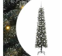 vidaXL Albero di Natale artificiale Verde 50.5 x 50.5 x 180 cm, Albero di Natale moderno a cono, decorazione per interni ed esterni, luci LED bianche calde