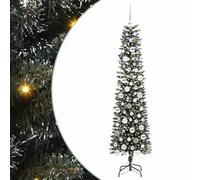 vidaXL Albero di Natale artificiale Verde 50.5 x 50.5 x 180 cm, Albero di Natale moderno a cono, decorazione per interni ed esterni, luci LED bianche calde