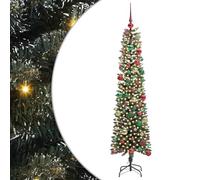 vidaXL Albero di Natale artificiale Verde 50.5 x 50.5 x 180 cm, Albero di Natale moderno a cono, decorazione per interni ed esterni, luci LED bianche calde