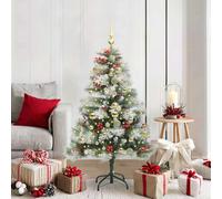 vidaXL Albero di Natale artificiale Verde e bianco 150 cm