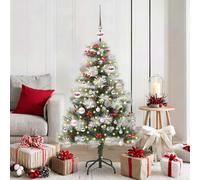 vidaXL Albero di Natale artificiale Verde e bianco 150 cm