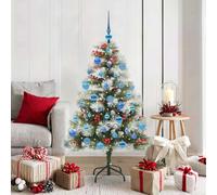vidaXL Albero di Natale artificiale Verde e bianco 150 cm