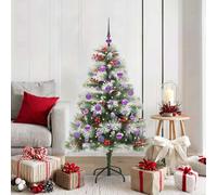 vidaXL Albero di Natale artificiale Verde e bianco 150 cm