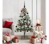 vidaXL Albero di Natale artificiale Verde e bianco 150 cm