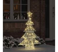 vidaXL Albero di Natale con 100 LED Bianco caldo 120 cm Acrilico