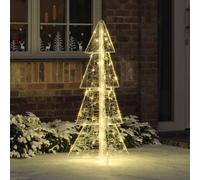 vidaXL Albero di Natale con 100 LED Bianco caldo 120 cm Acrilico