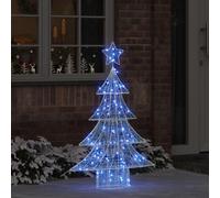 vidaXL Albero di Natale con 100 LED Blu 120 cm Acrilico
