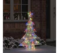 vidaXL Albero di Natale con 100 LED Multicolore 120 cm Acrilico