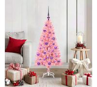 vidaXL Albero di Natale con 150 LED con supporto Rosa 120 cm PVC