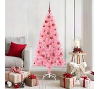 vidaXL Albero di Natale con 150 LED con supporto Rosa 150 cm PVC